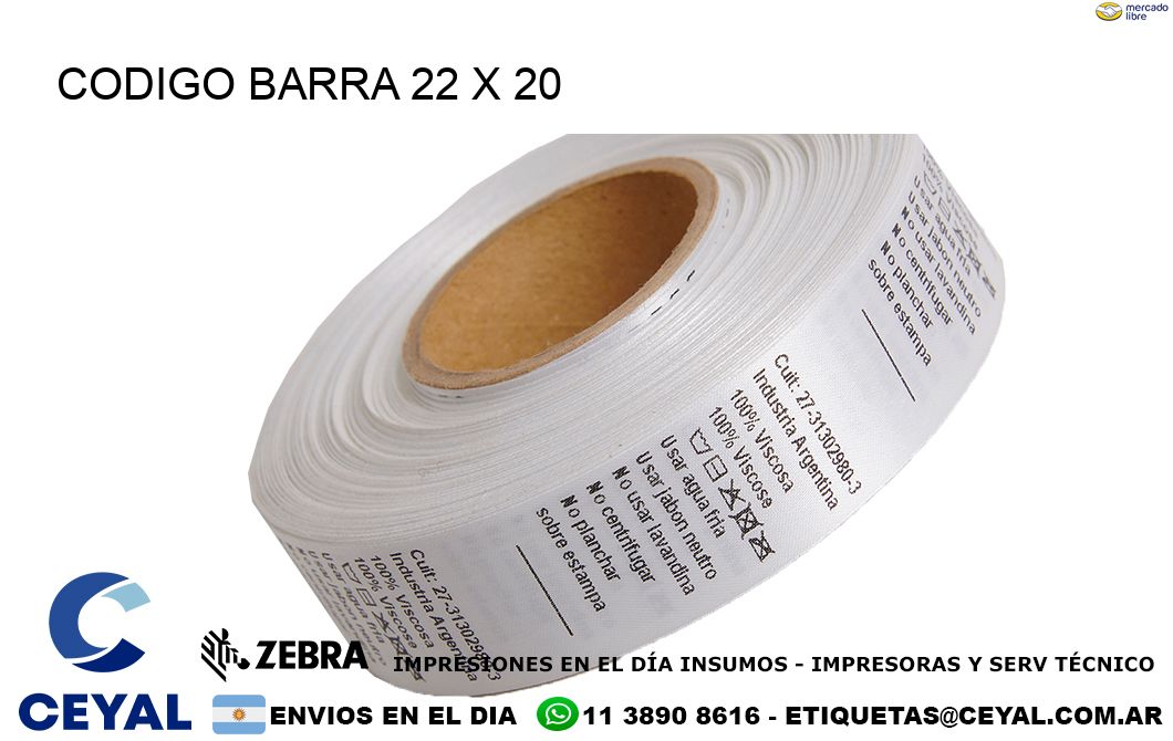 CODIGO BARRA 22 x 20