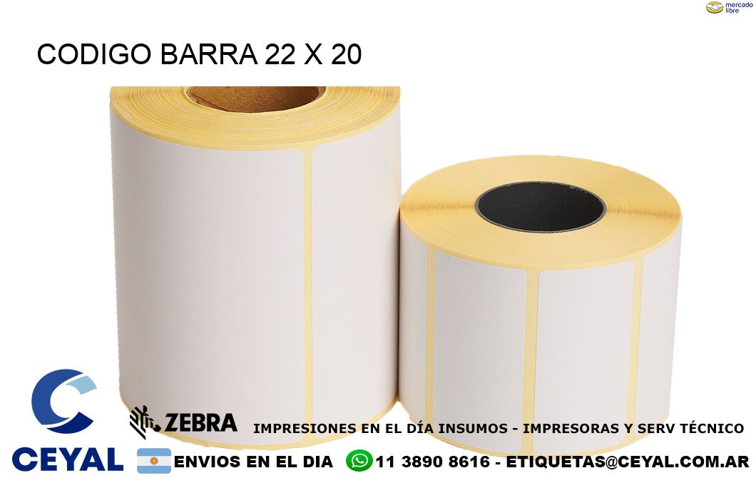 CODIGO BARRA 22 x 20