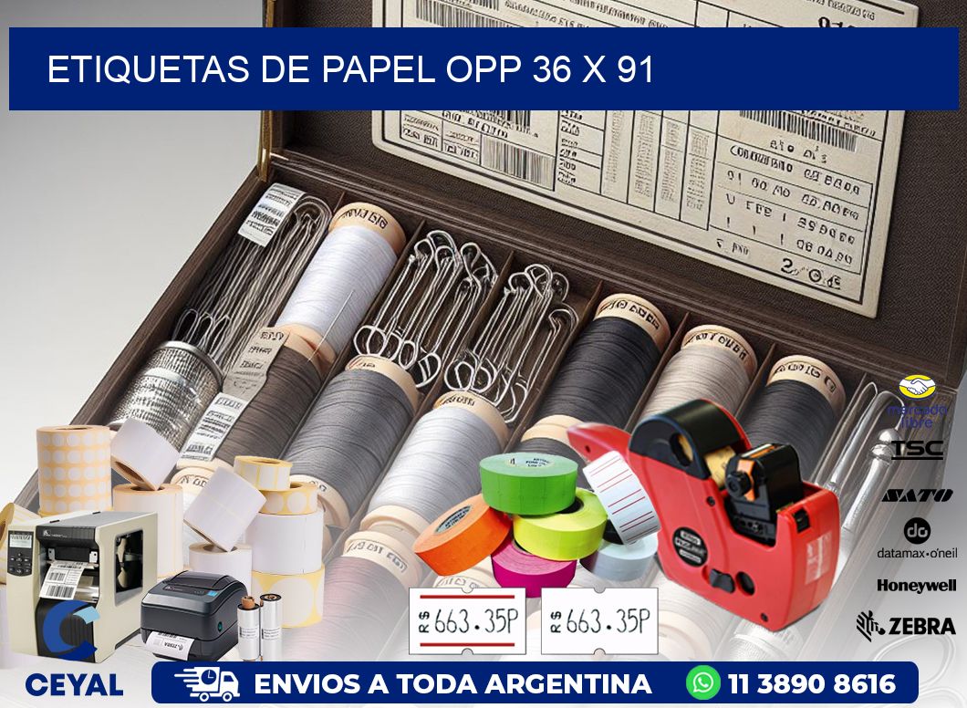 ETIQUETAS DE PAPEL OPP 36 x 91