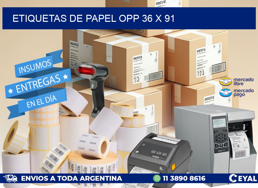 ETIQUETAS DE PAPEL OPP 36 x 91