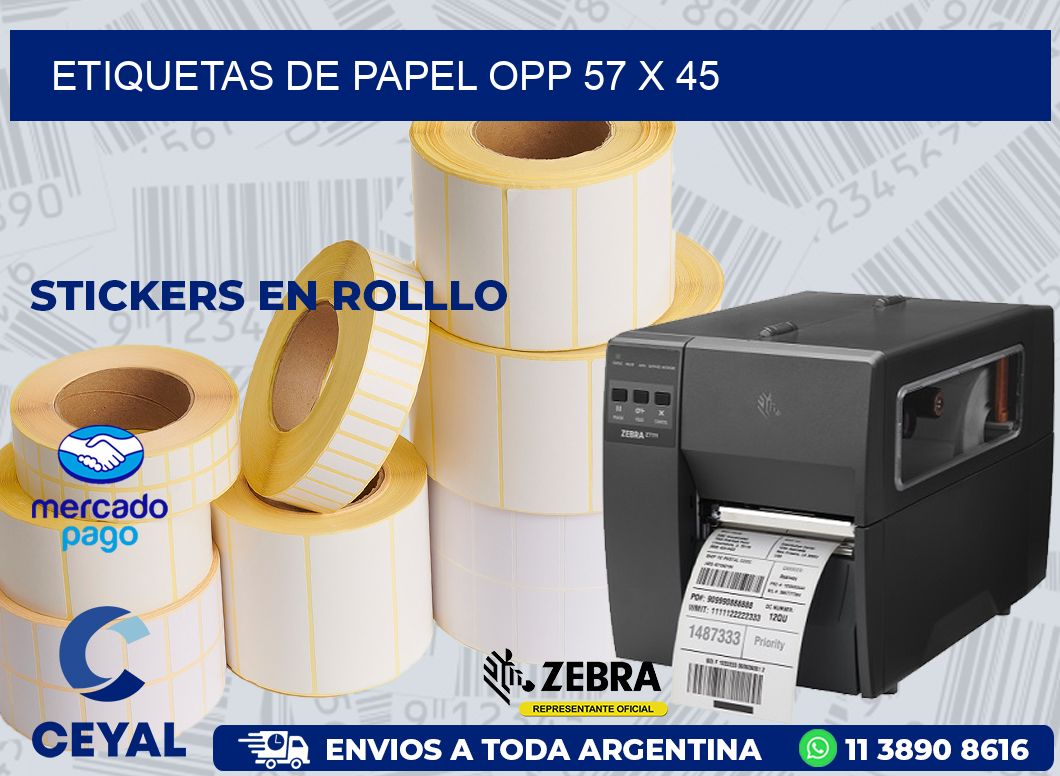 ETIQUETAS DE PAPEL OPP 57 x 45