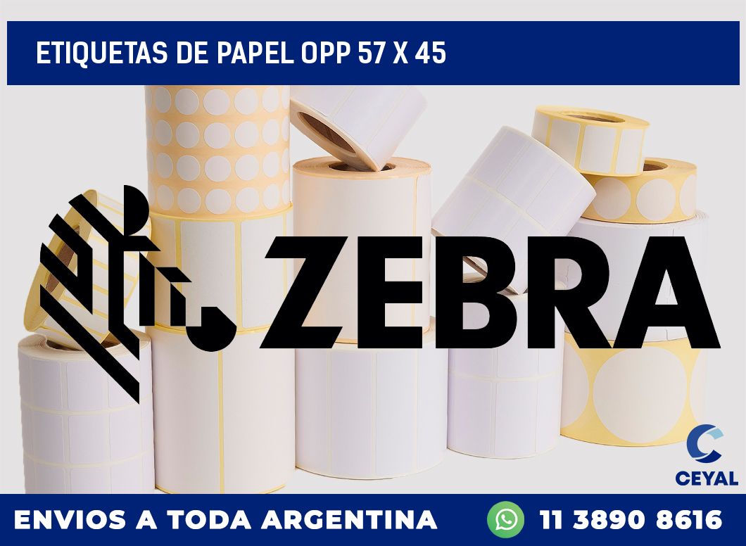 ETIQUETAS DE PAPEL OPP 57 x 45