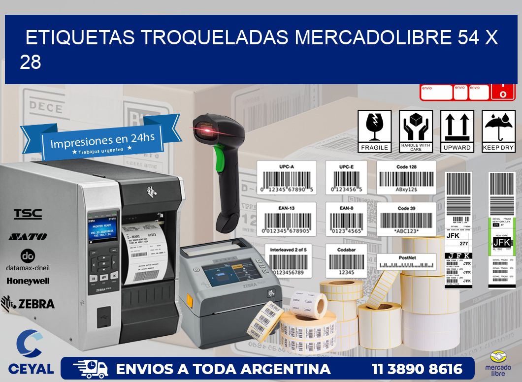 ETIQUETAS TROQUELADAS MERCADOLIBRE 54 x 28