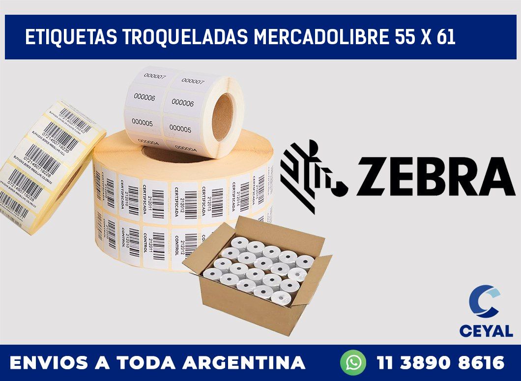 ETIQUETAS TROQUELADAS MERCADOLIBRE 55 x 61