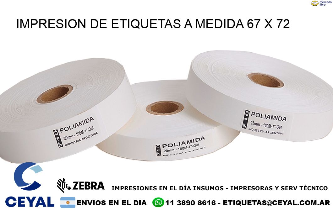 IMPRESION DE ETIQUETAS A MEDIDA 67 x 72