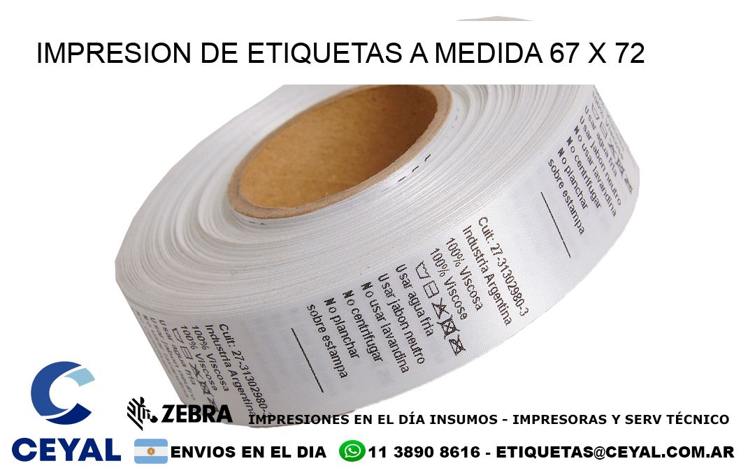 IMPRESION DE ETIQUETAS A MEDIDA 67 x 72