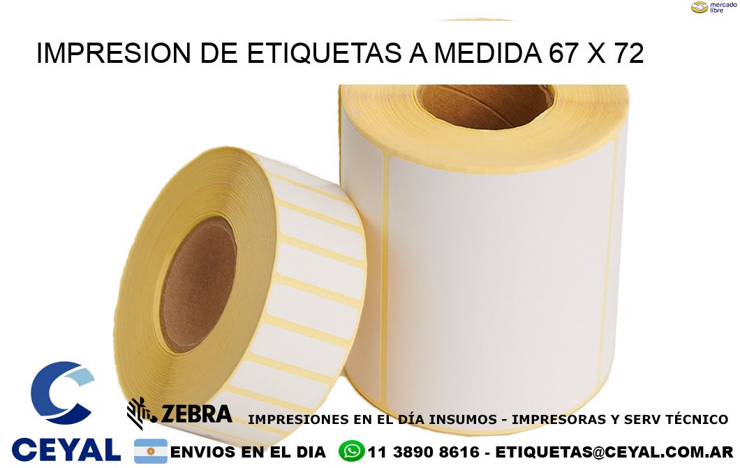 IMPRESION DE ETIQUETAS A MEDIDA 67 x 72