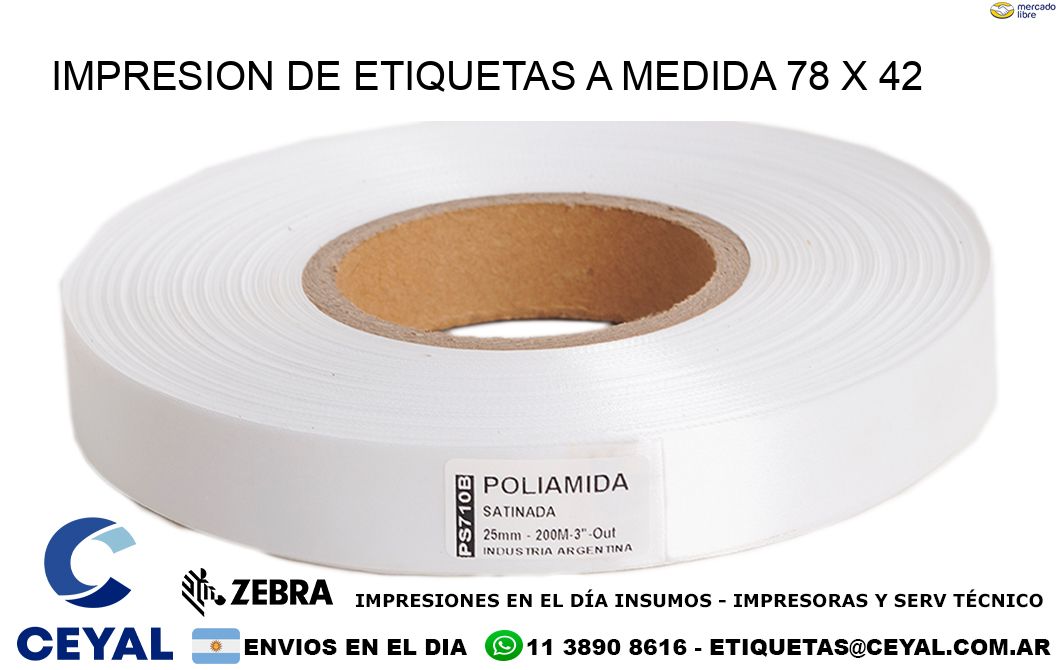 IMPRESION DE ETIQUETAS A MEDIDA 78 x 42