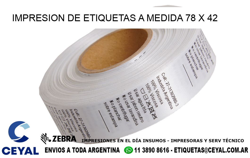 IMPRESION DE ETIQUETAS A MEDIDA 78 x 42