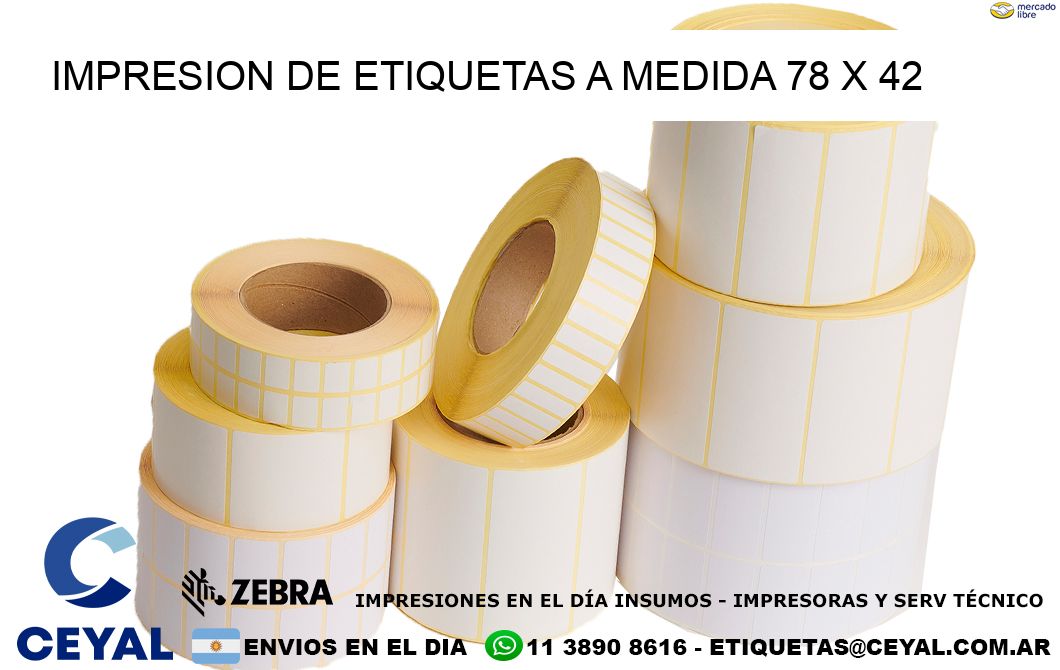 IMPRESION DE ETIQUETAS A MEDIDA 78 x 42