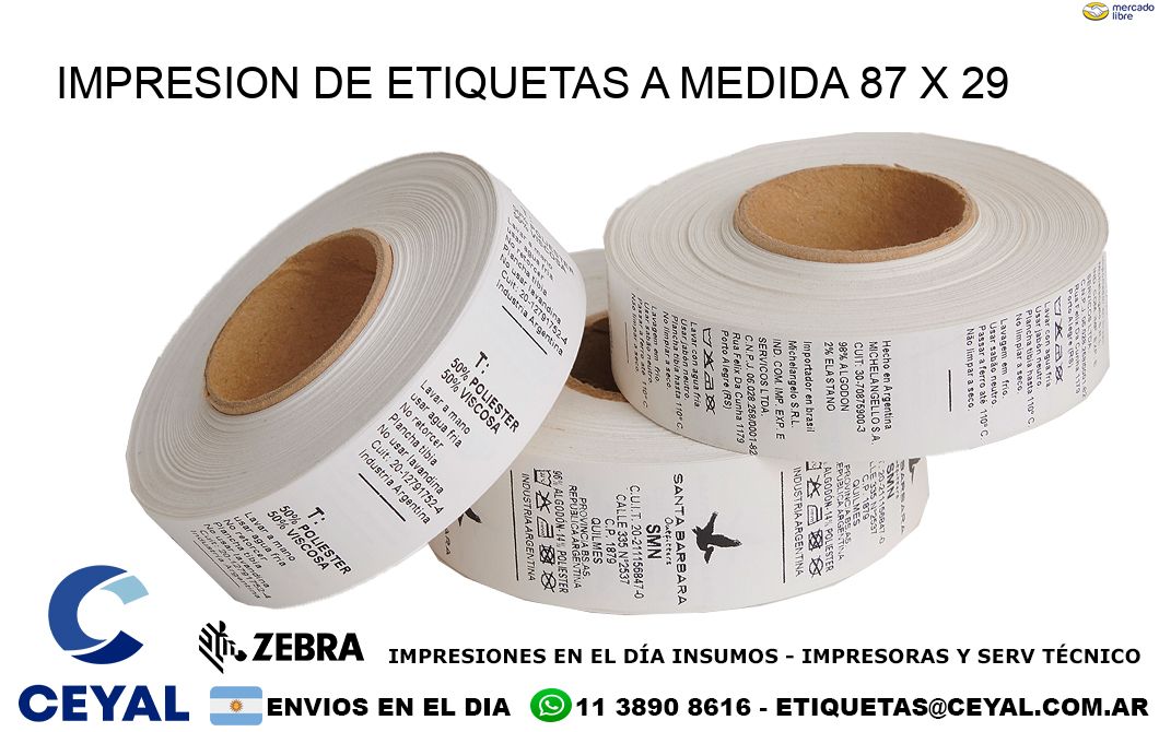 IMPRESION DE ETIQUETAS A MEDIDA 87 x 29