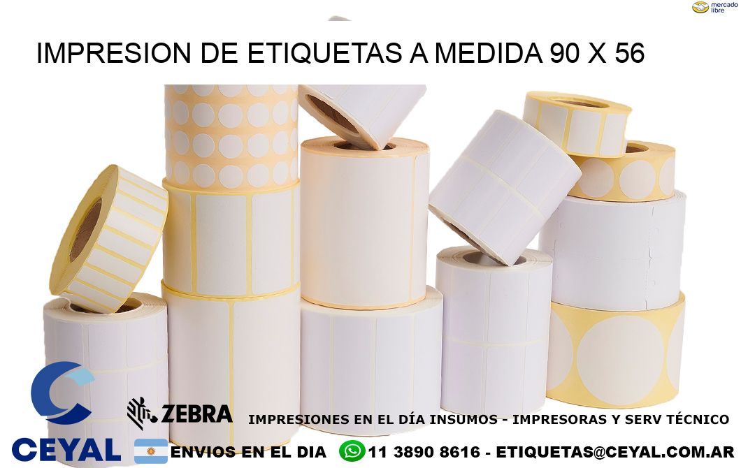 IMPRESION DE ETIQUETAS A MEDIDA 90 x 56