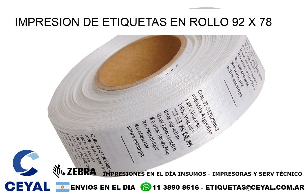 IMPRESION DE ETIQUETAS EN ROLLO 92 x 78