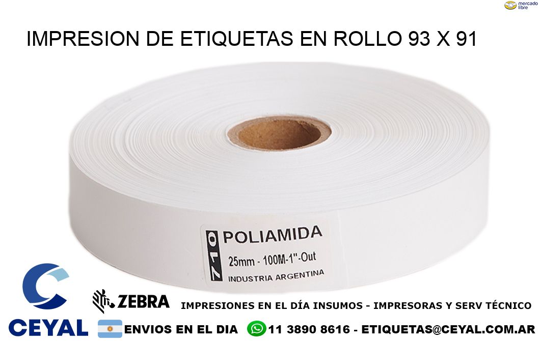 IMPRESION DE ETIQUETAS EN ROLLO 93 x 91