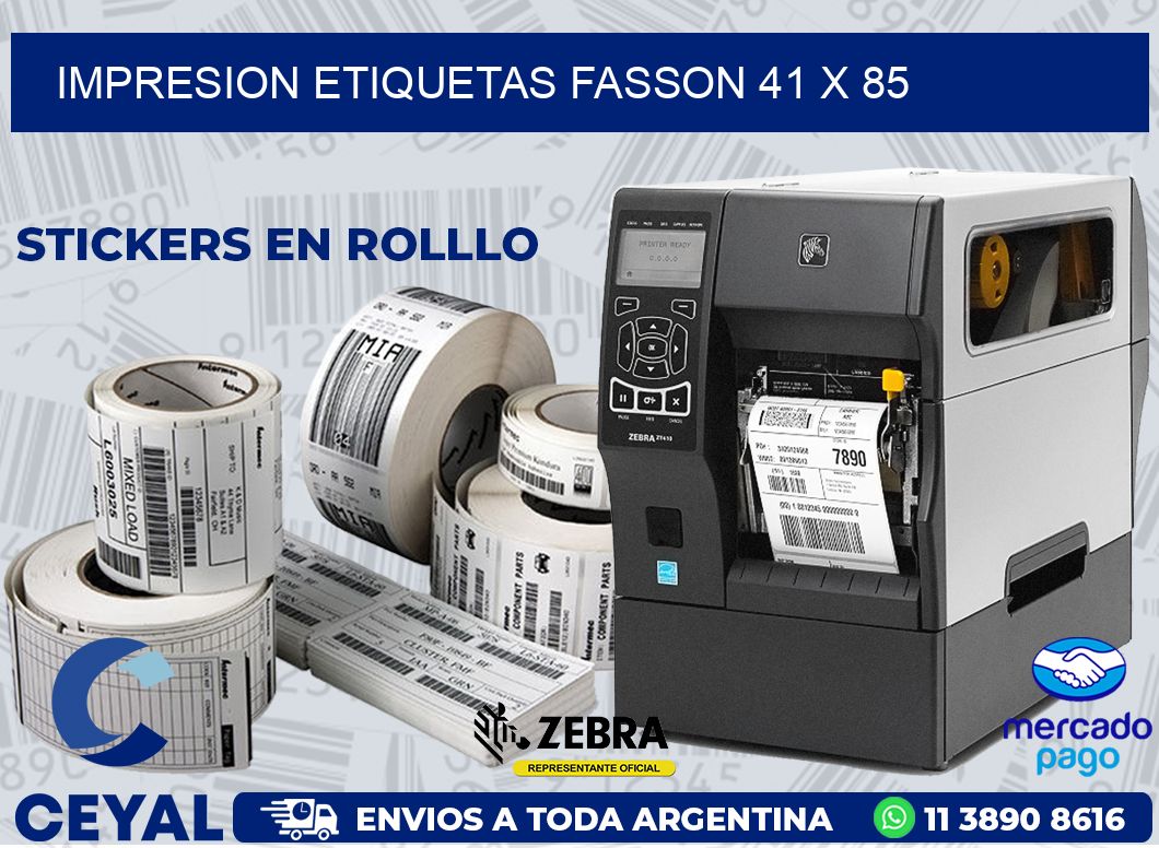 IMPRESION ETIQUETAS FASSON 41 x 85