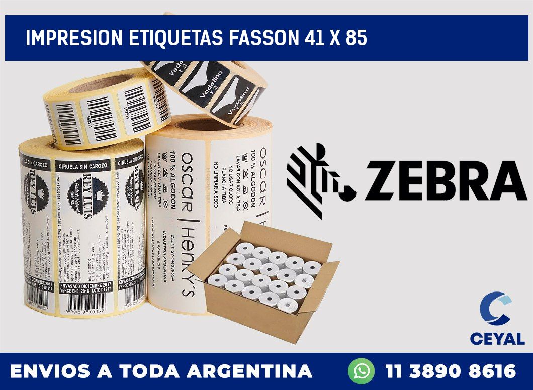 IMPRESION ETIQUETAS FASSON 41 x 85