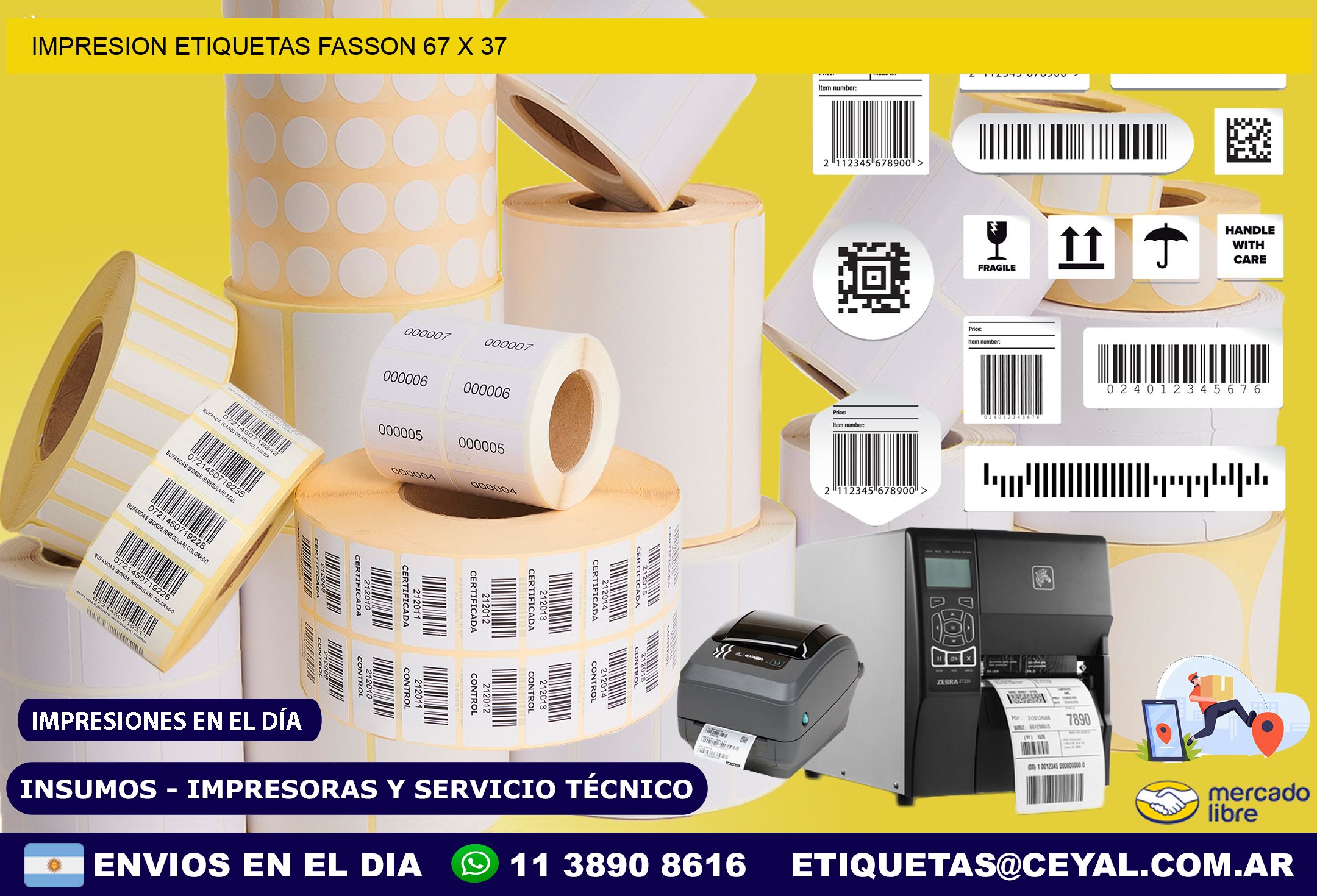 IMPRESION ETIQUETAS FASSON 67 x 37