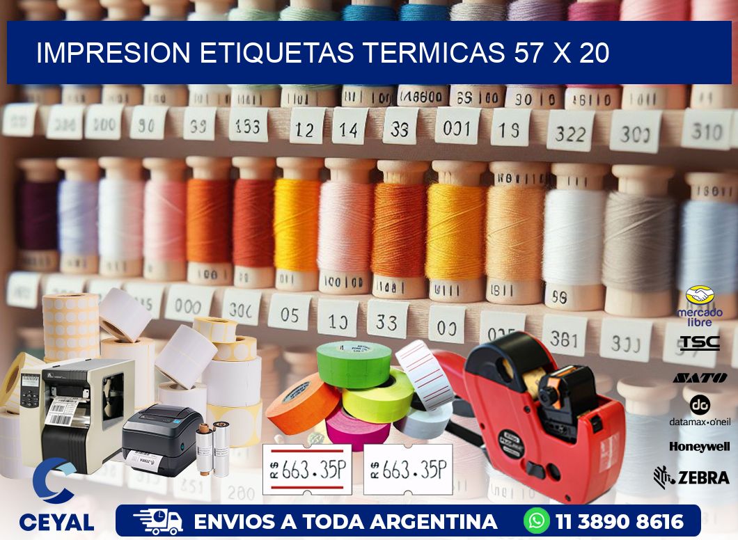 IMPRESION ETIQUETAS TERMICAS 57 x 20