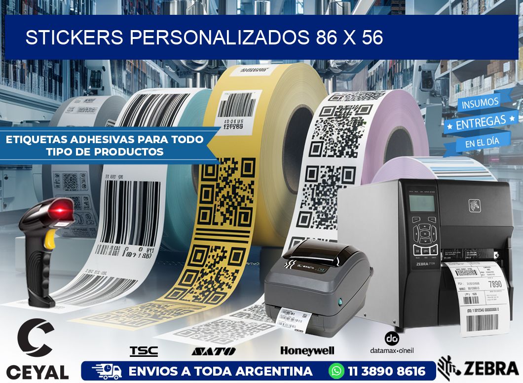 STICKERS PERSONALIZADOS 86 x 56