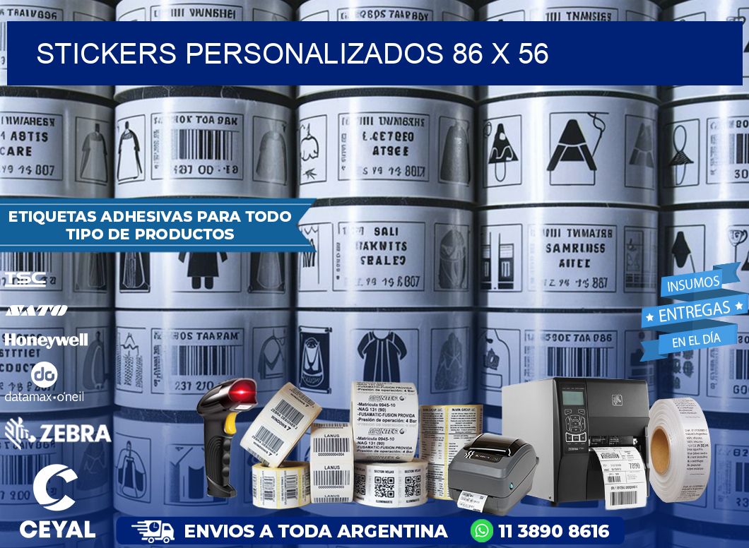 STICKERS PERSONALIZADOS 86 x 56