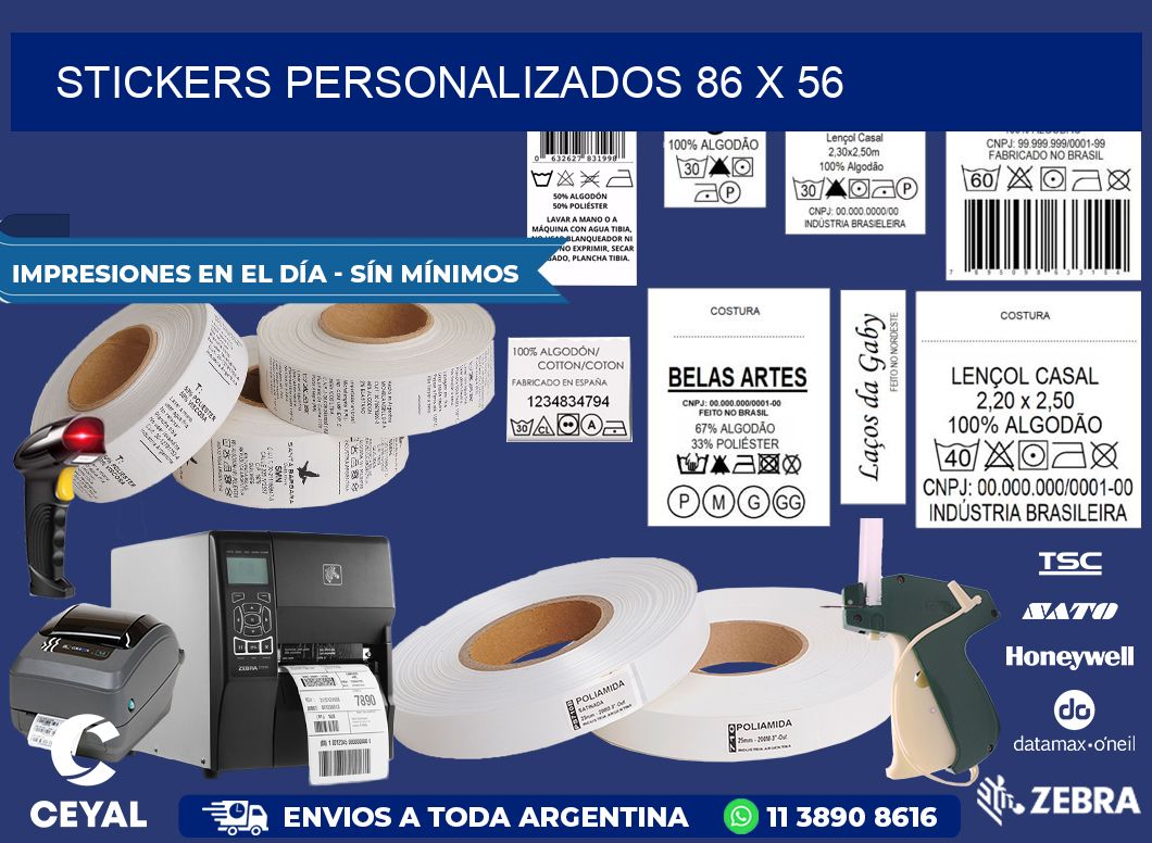 STICKERS PERSONALIZADOS 86 x 56