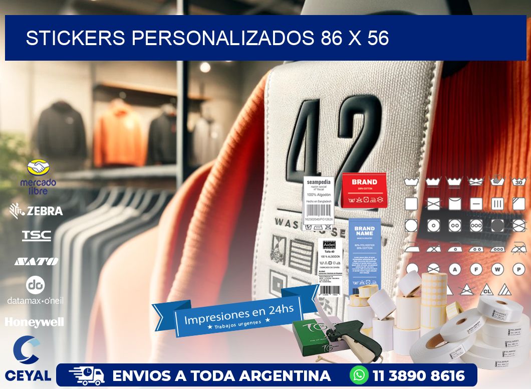 STICKERS PERSONALIZADOS 86 x 56