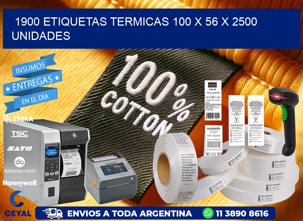 1900 ETIQUETAS TERMICAS 100 x 56 X 2500 UNIDADES