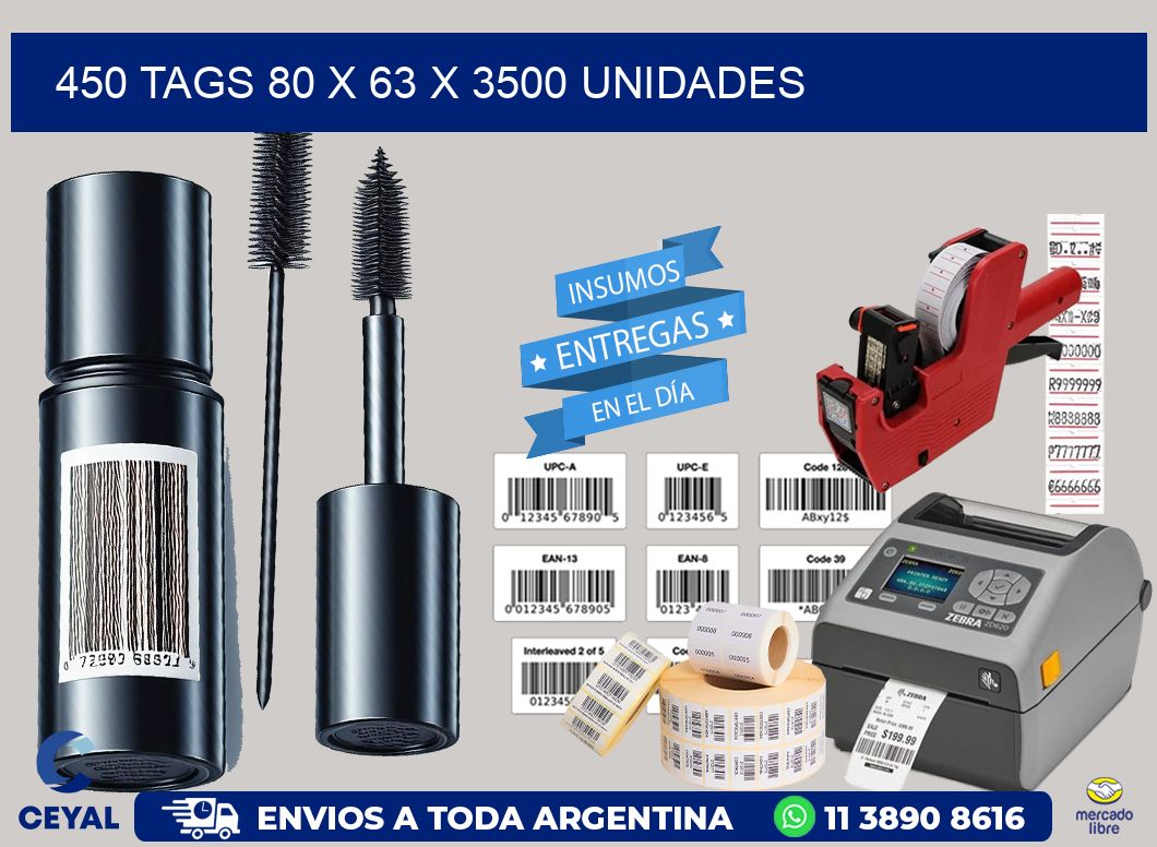 450 TAGS 80 x 63 X 3500 UNIDADES