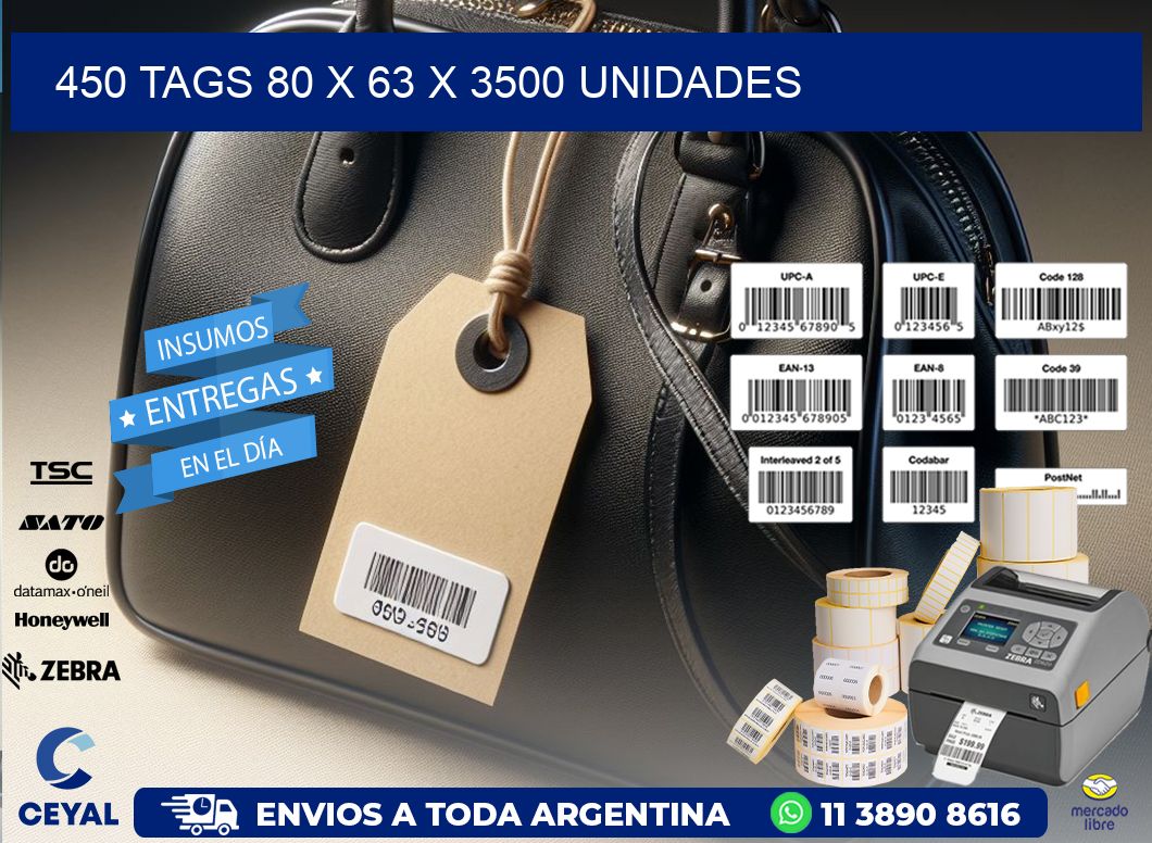 450 TAGS 80 x 63 X 3500 UNIDADES