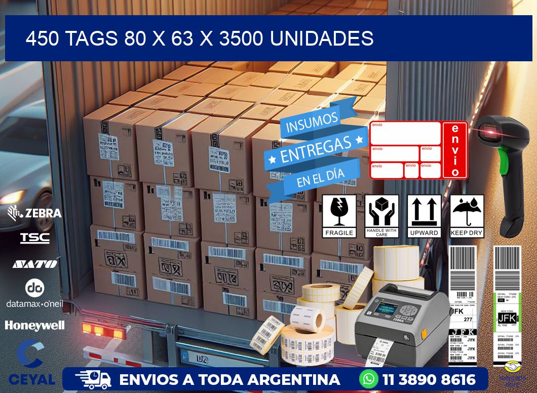 450 TAGS 80 x 63 X 3500 UNIDADES