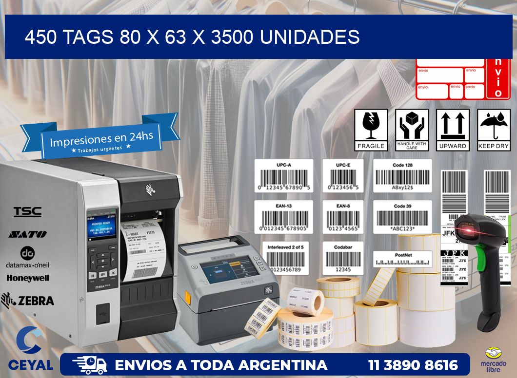 450 TAGS 80 x 63 X 3500 UNIDADES