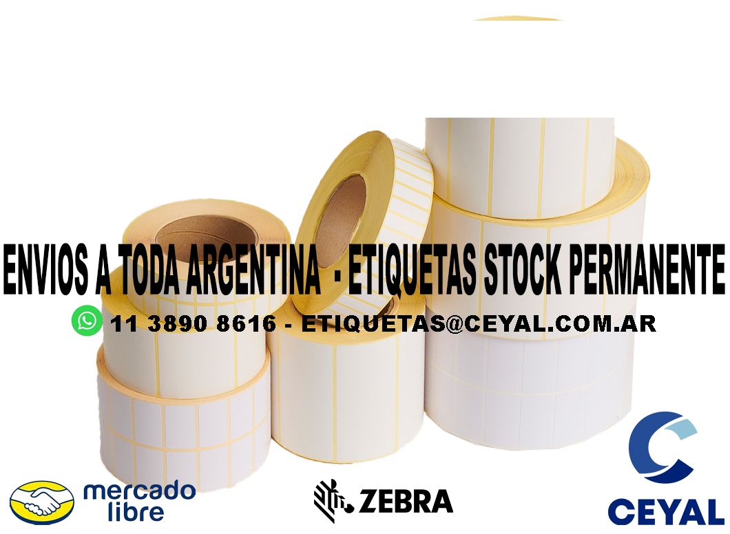 75 ETIQUETAS DE PAPEL TERMICO 33 x 97 x200 UNIDADES