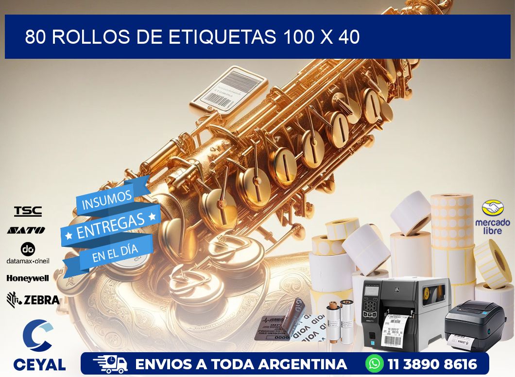 80 ROLLOS DE ETIQUETAS 100 x 40