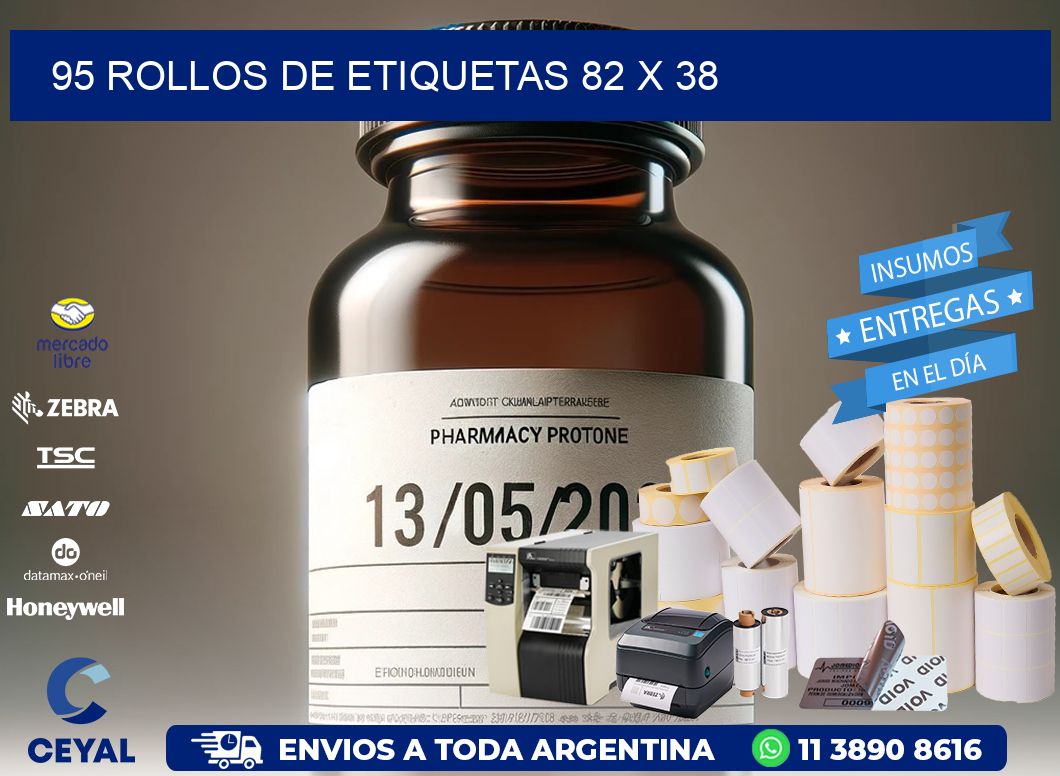 95 ROLLOS DE ETIQUETAS 82 x 38