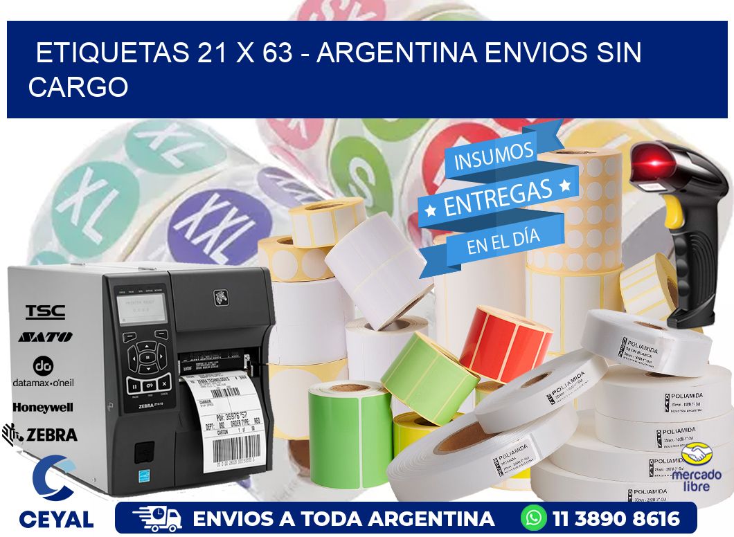 ETIQUETAS 21 x 63 - ARGENTINA ENVIOS SIN CARGO