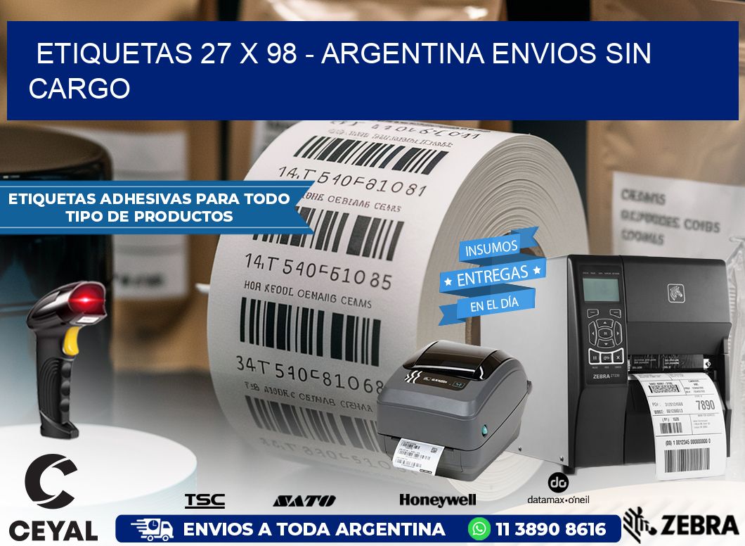 ETIQUETAS 27 x 98 – ARGENTINA ENVIOS SIN CARGO