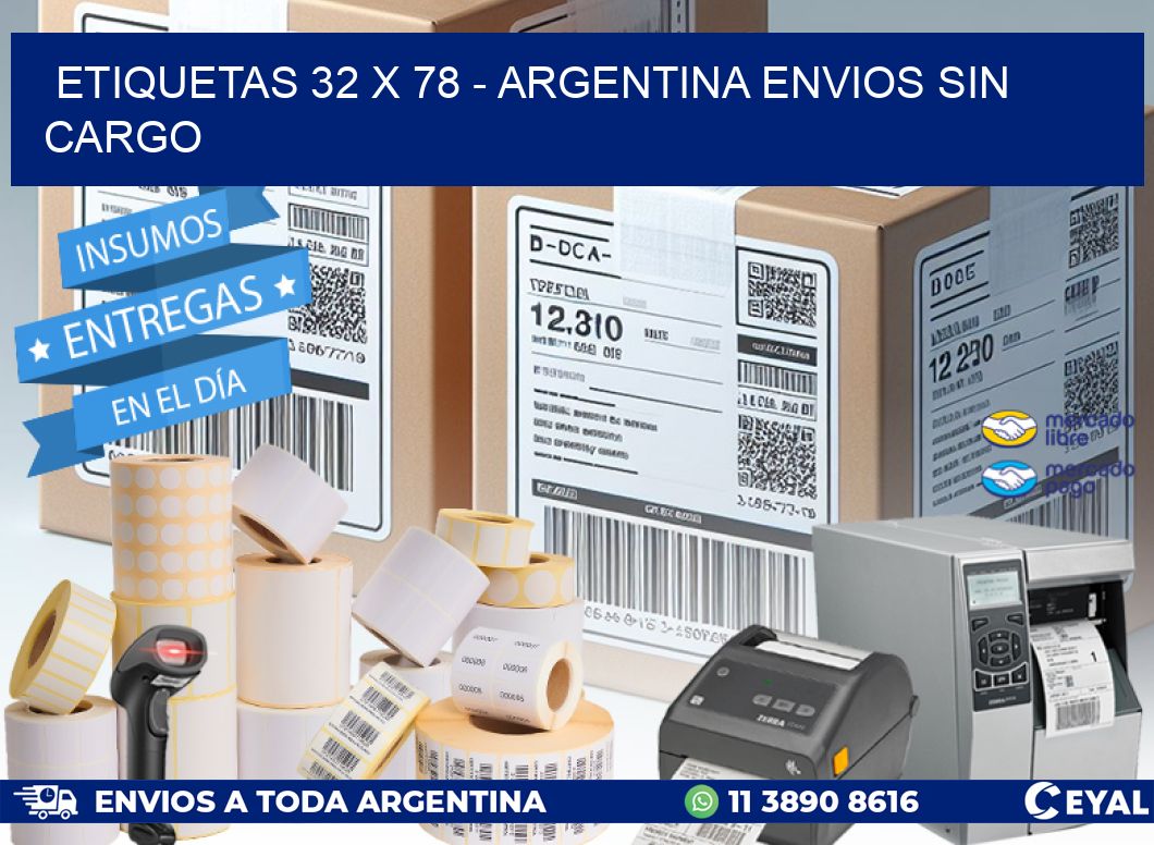 ETIQUETAS 32 x 78 – ARGENTINA ENVIOS SIN CARGO