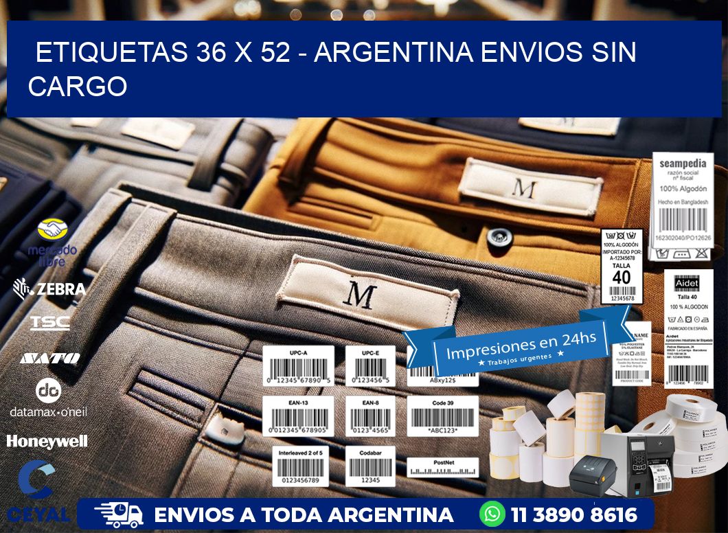 ETIQUETAS 36 x 52 - ARGENTINA ENVIOS SIN CARGO