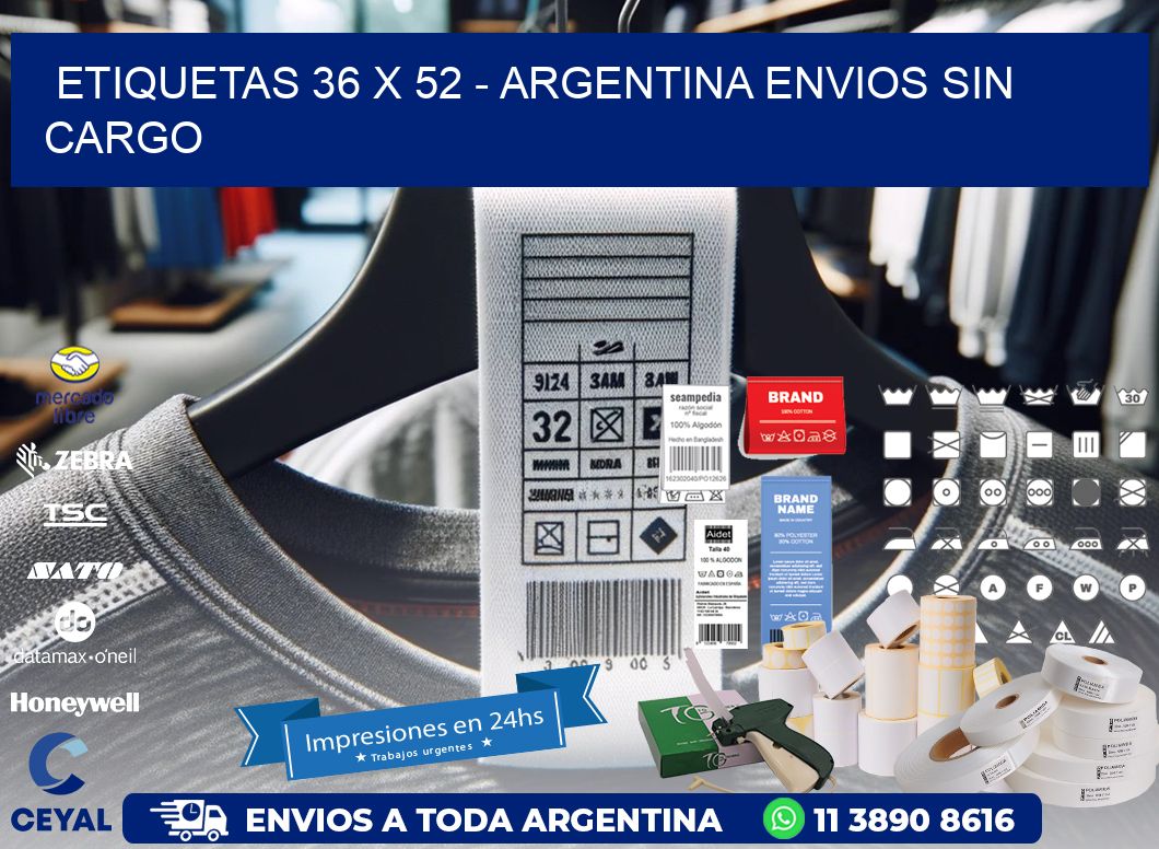 ETIQUETAS 36 x 52 - ARGENTINA ENVIOS SIN CARGO