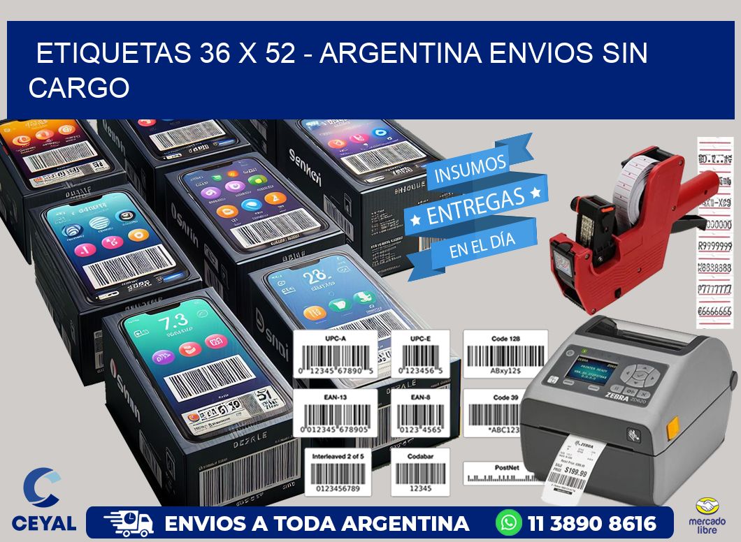 ETIQUETAS 36 x 52 - ARGENTINA ENVIOS SIN CARGO