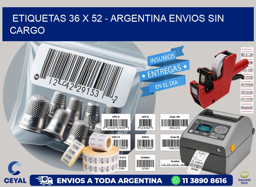 ETIQUETAS 36 x 52 - ARGENTINA ENVIOS SIN CARGO