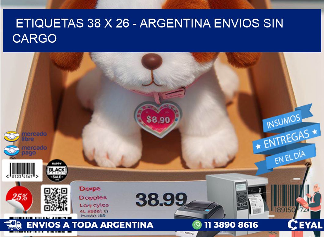 ETIQUETAS 38 x 26 – ARGENTINA ENVIOS SIN CARGO