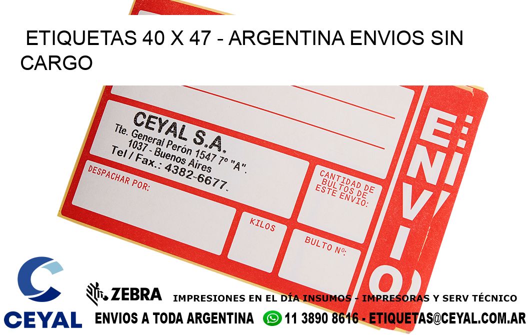 ETIQUETAS 40 x 47 - ARGENTINA ENVIOS SIN CARGO