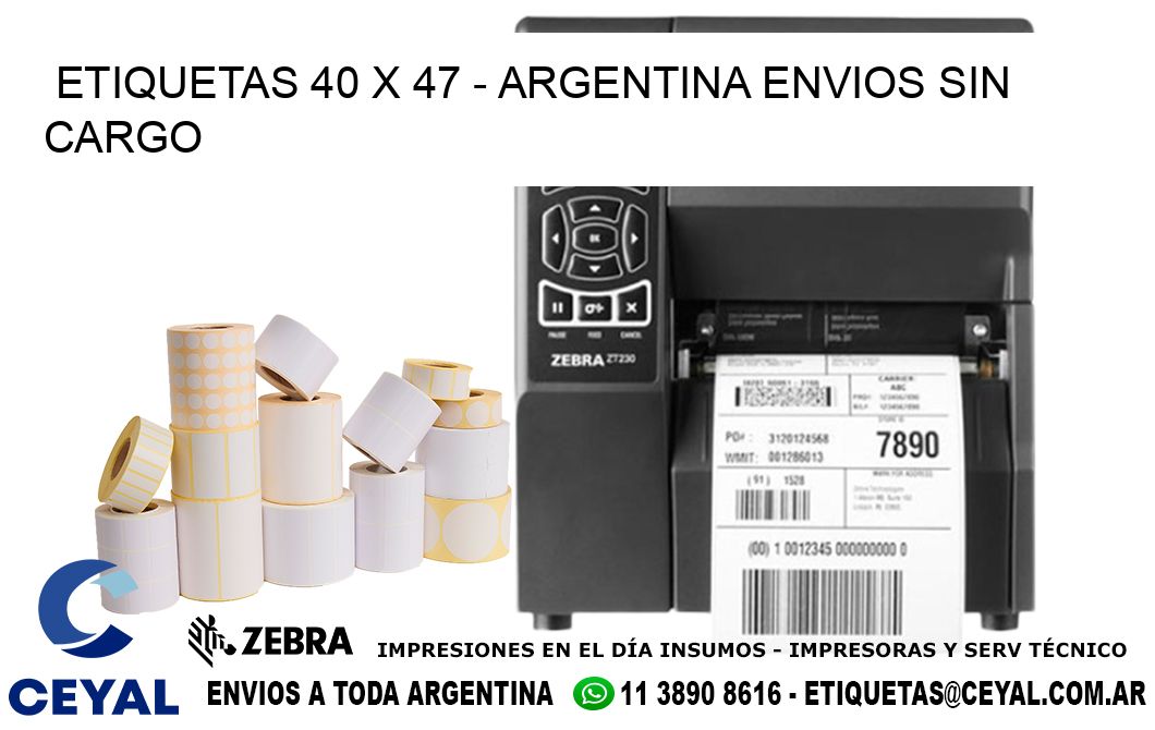 ETIQUETAS 40 x 47 - ARGENTINA ENVIOS SIN CARGO