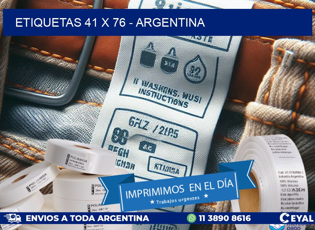 ETIQUETAS 41 x 76 - ARGENTINA