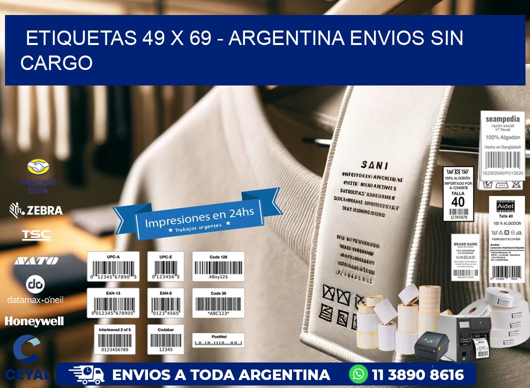 ETIQUETAS 49 x 69 - ARGENTINA ENVIOS SIN CARGO