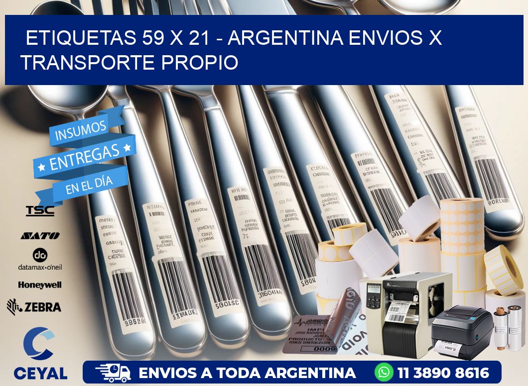 ETIQUETAS 59 x 21 - ARGENTINA ENVIOS X TRANSPORTE PROPIO