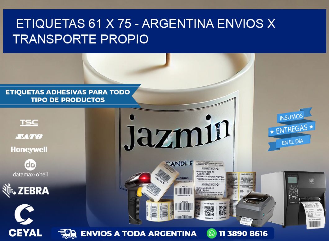 ETIQUETAS 61 x 75 - ARGENTINA ENVIOS X TRANSPORTE PROPIO