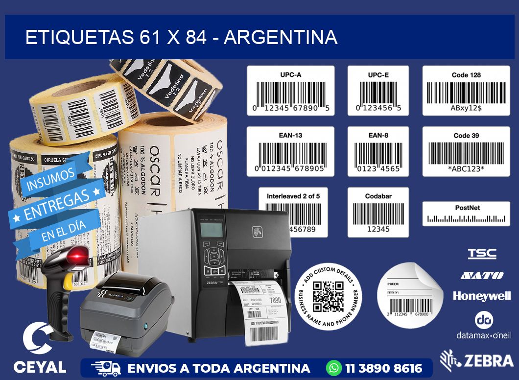 ETIQUETAS 61 x 84 - ARGENTINA