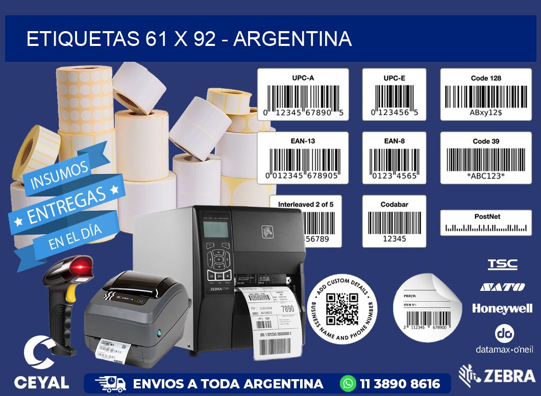 ETIQUETAS 61 x 92 - ARGENTINA